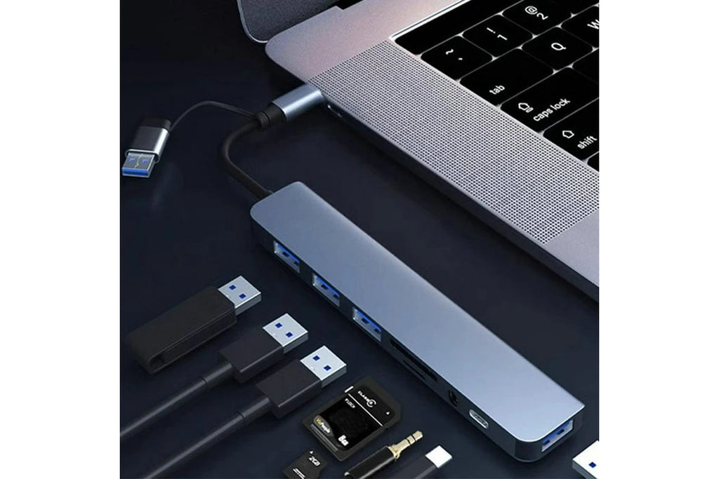 8-in-1 Aluminium USB-C & USB 3.0 Hub Splitter