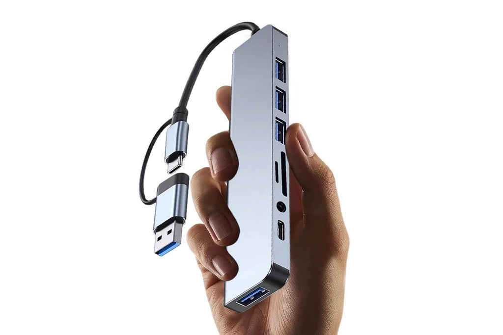 8-in-1 Aluminium USB-C & USB 3.0 Hub Splitter