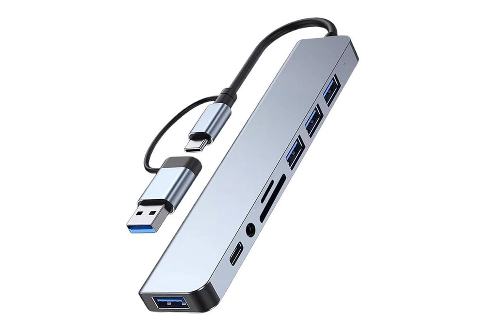 8-in-1 Aluminium USB-C & USB 3.0 Hub Splitter