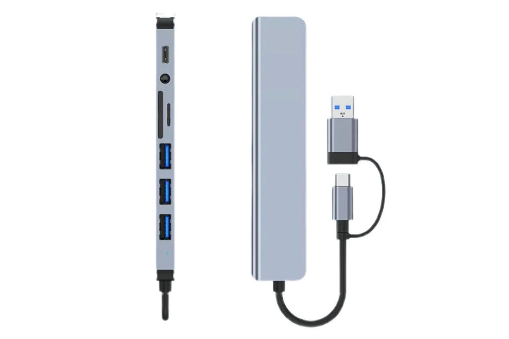 8-in-1 Aluminium USB-C & USB 3.0 Hub Splitter