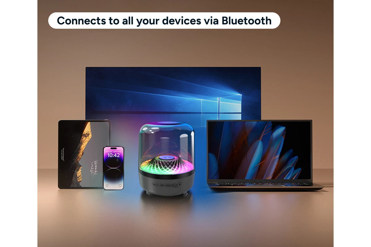 Portable Bluetooth Speaker with Ambient LED Lighting