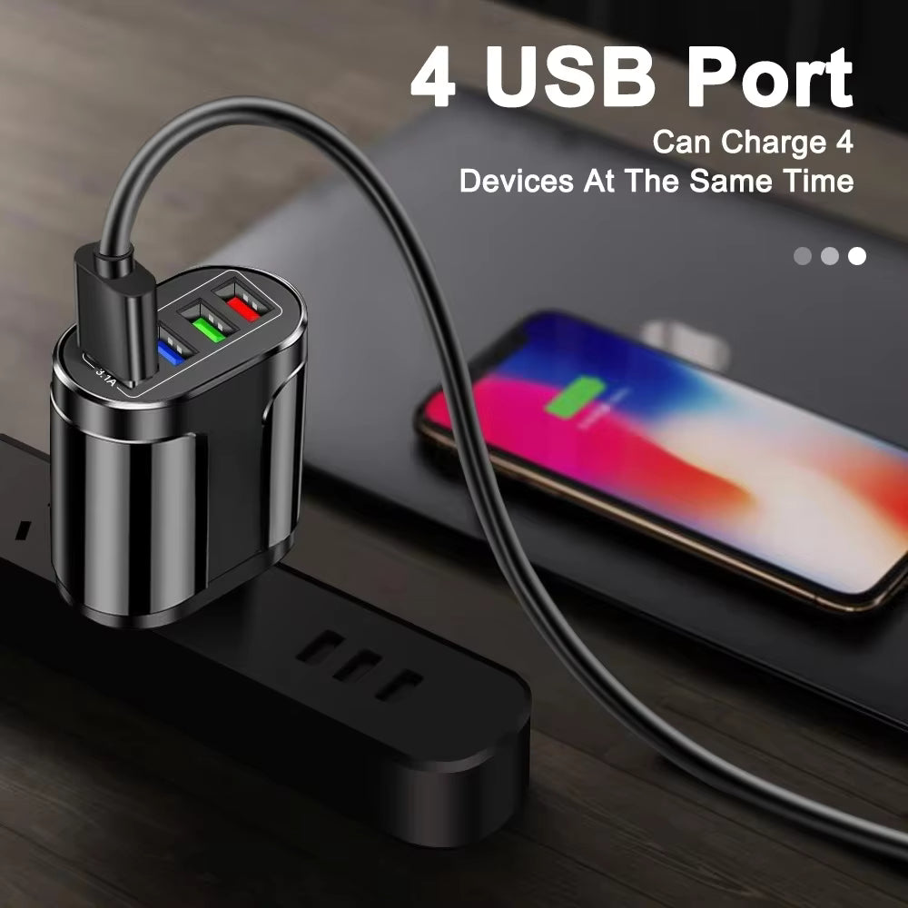 4-Port USB Wall Charger – Charge 4 Devices at Once