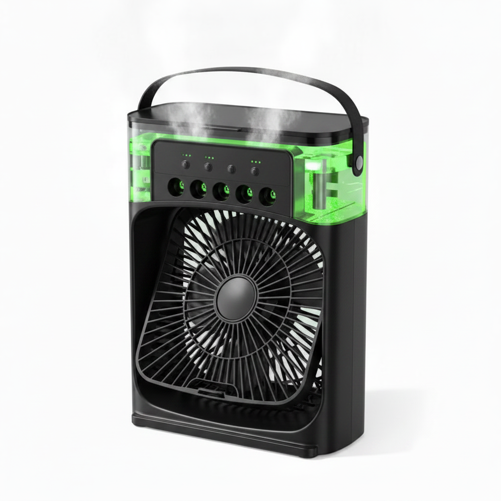 Full Black Fan - Green LED