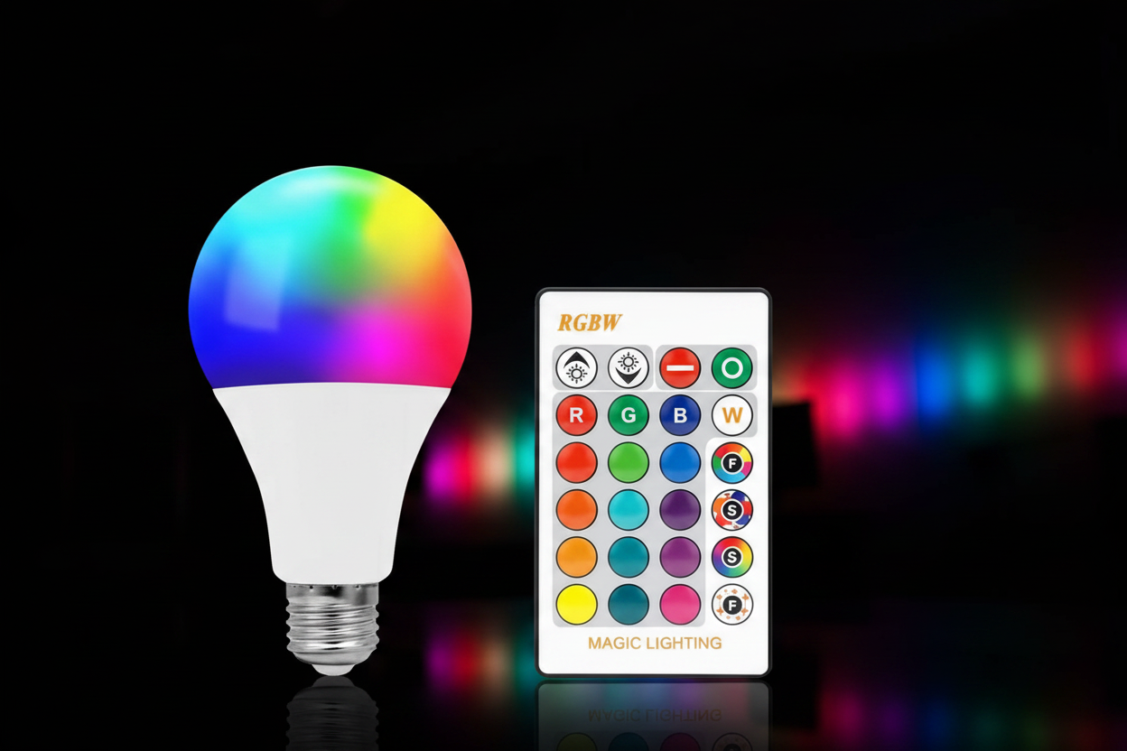 RGBW Bulb & Remote Lifestyle